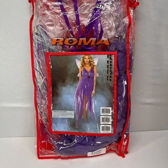 Roma‎ Elegant Purple women’s High Low Dress with wings - Picture 3 of 10